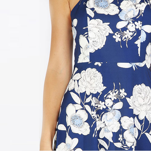 2018 New Halterneck Floral Print Maxi Dress